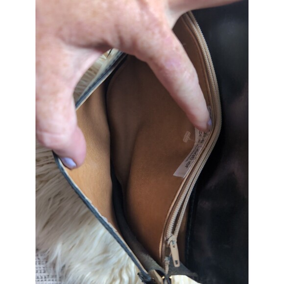 Gianni Firenze Small Mini Two-toned Black Crossbody Italian Leather Handbag Long - Picture 8 of 16